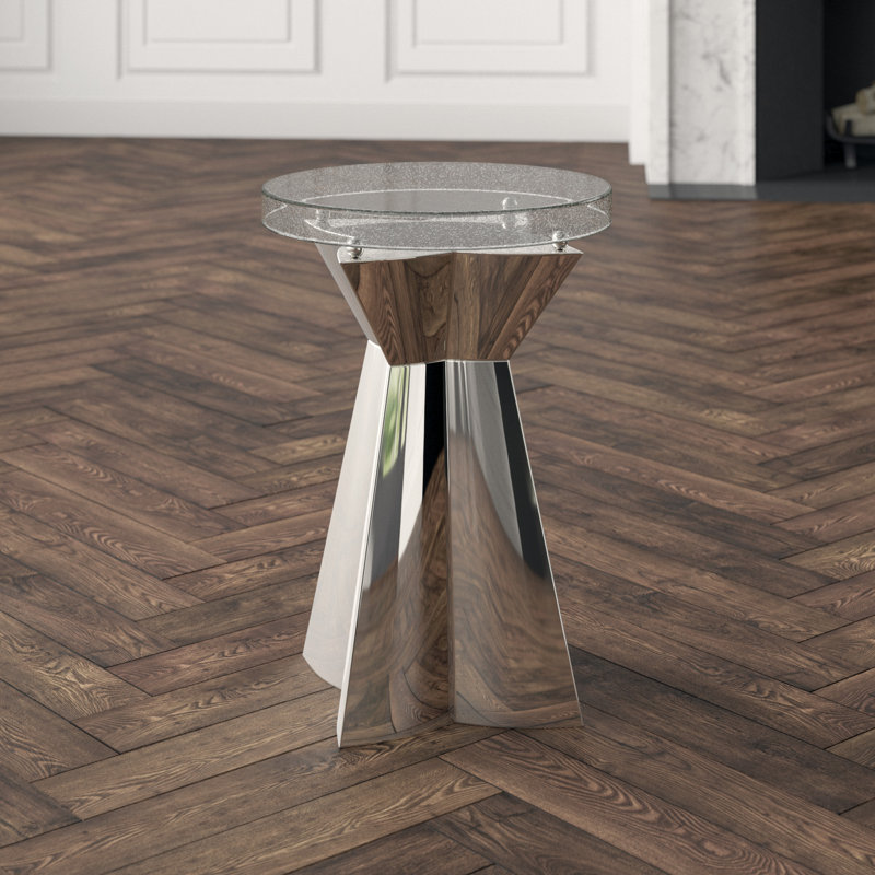 Bernhardt Anika Glass Top Pedestal End Table Perigold